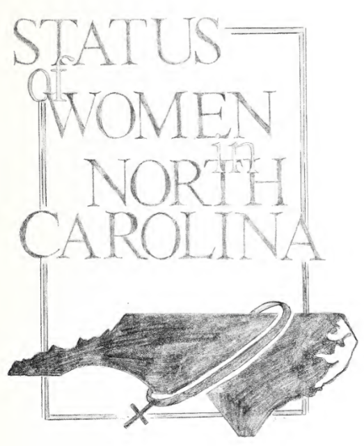 :  featuring a silhouette of the state of North Carolina with the female symbol wrapped around it