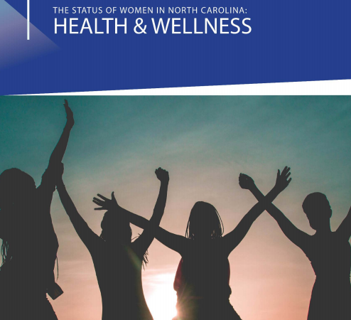 featuring silhouettes of four women stretching outdoors with the sun in the background