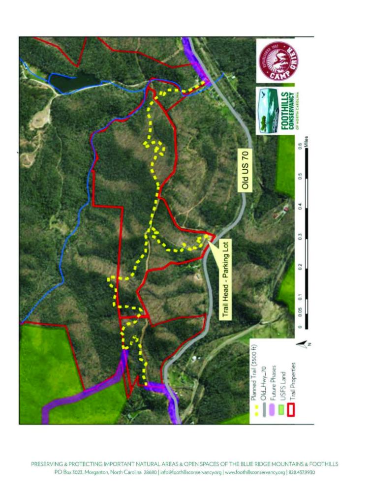 Map of Copper Ridge Trail in McDowell County