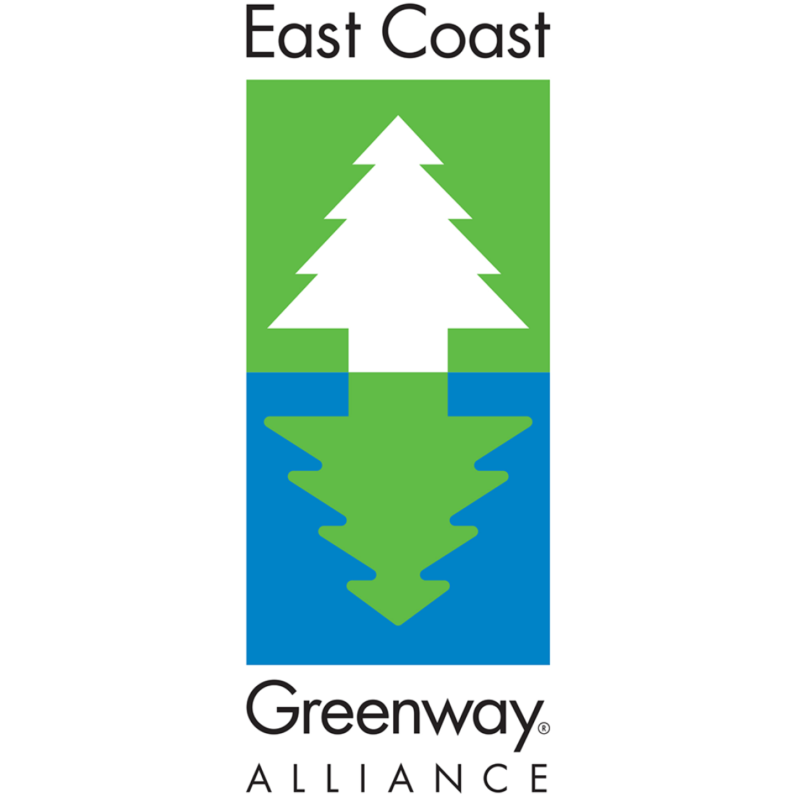 Logo of the East Coast Greenway Alliance, the partner organization for the East Coast Greenway State Trail