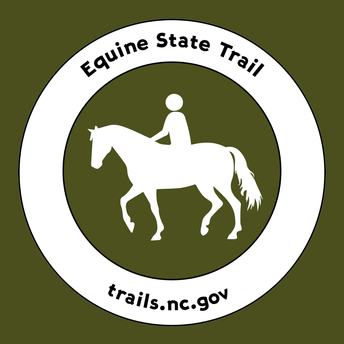 Equine State Trail blaze with a horse and rider 