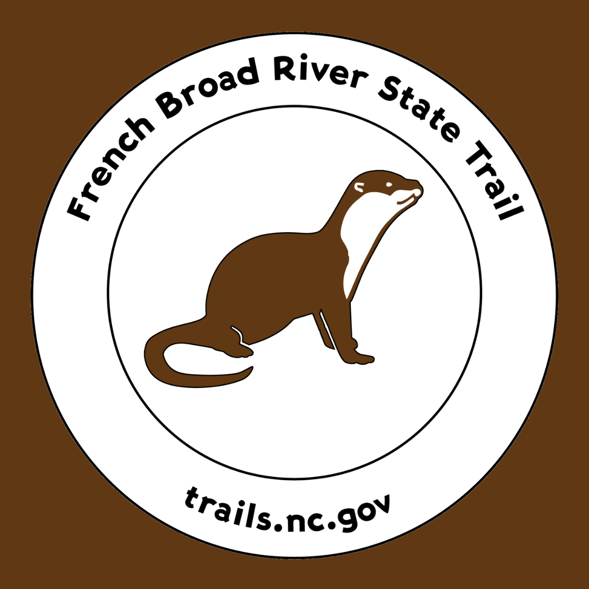 French Broad River State Trail blaze with a river otter