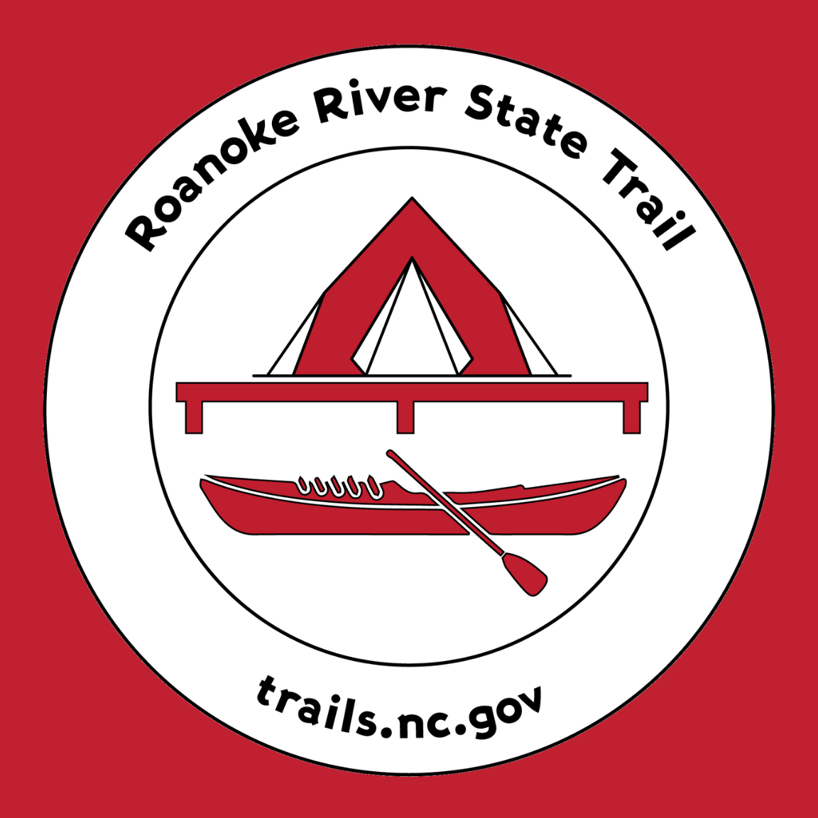 Roanoke River State Trail blaze with a row boat 