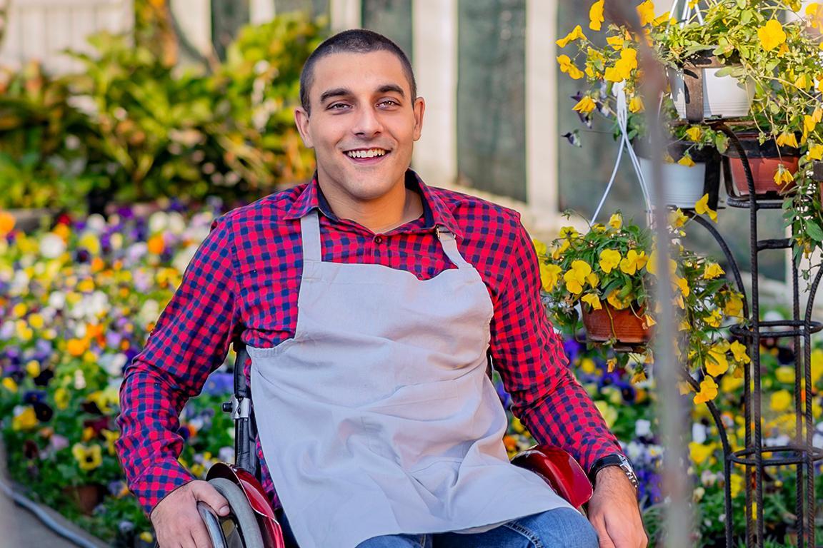 Man in a wheelchair