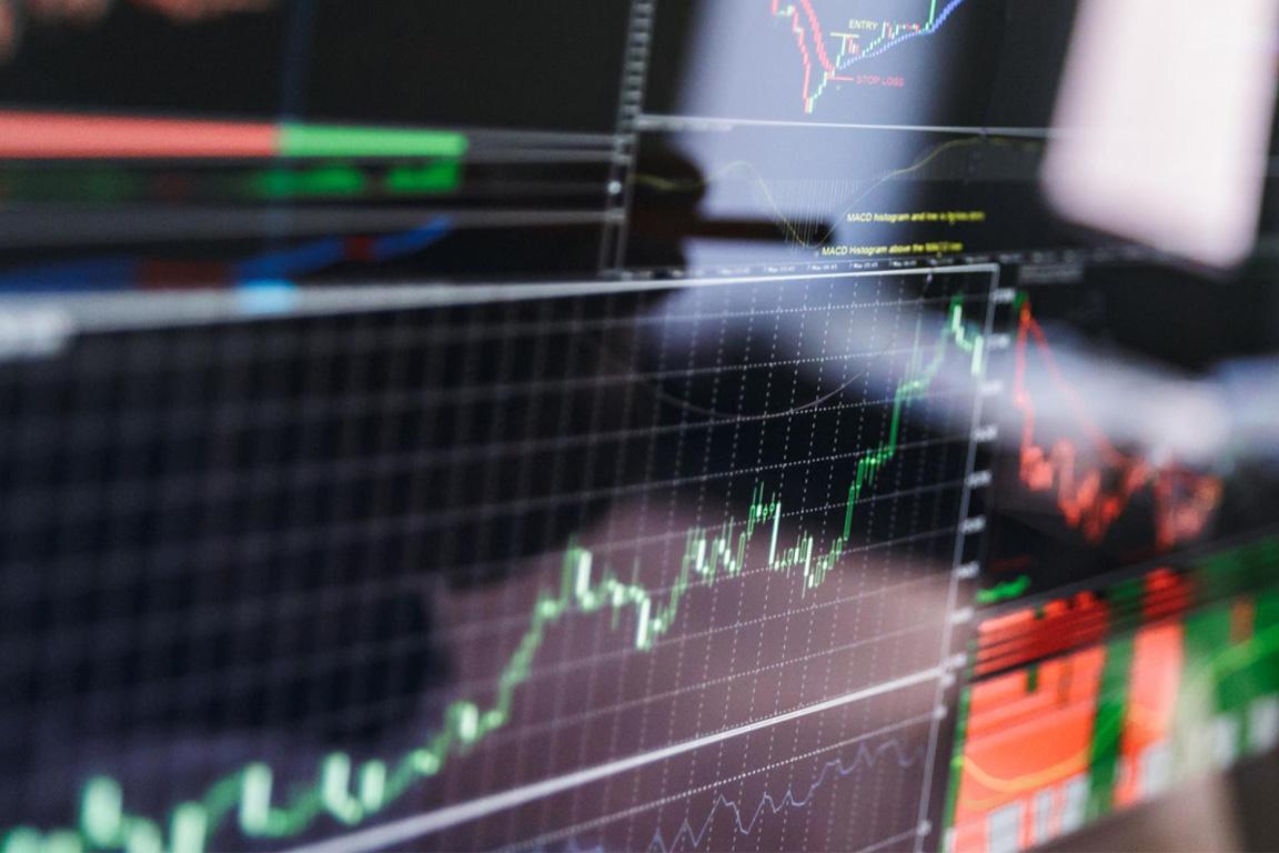 Stock chart on a computer monitor