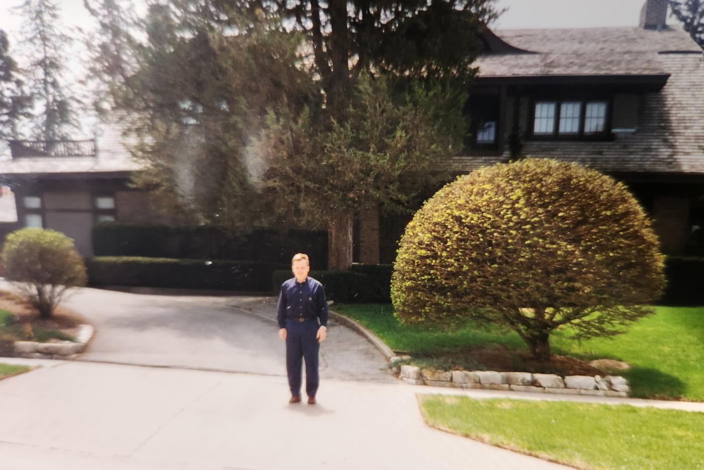 State Treasurer Dale R. Folwell is pictured standing outside of Warren Buffett’s house in Omaha, Nebraska. “The last time I saw Charlie Munger was in Omaha at the Berkshire Hathaway Inc. annual meeting,” he said.