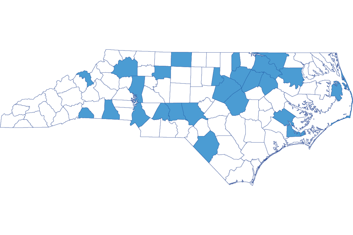 The Local Government Commission handled requests involving entities in the following counties: Bertie, Cleveland, Craven, Durham, Edgecombe, Forsyth, Franklin, Halifax, Iredell, Johnston, Mecklenburg, Mitchell, Montgomery, Moore, Nash, New Hanover, Northampton, Polk, Robeson, Rockingham, Stanly, Vance, Wake and Wilkes.
