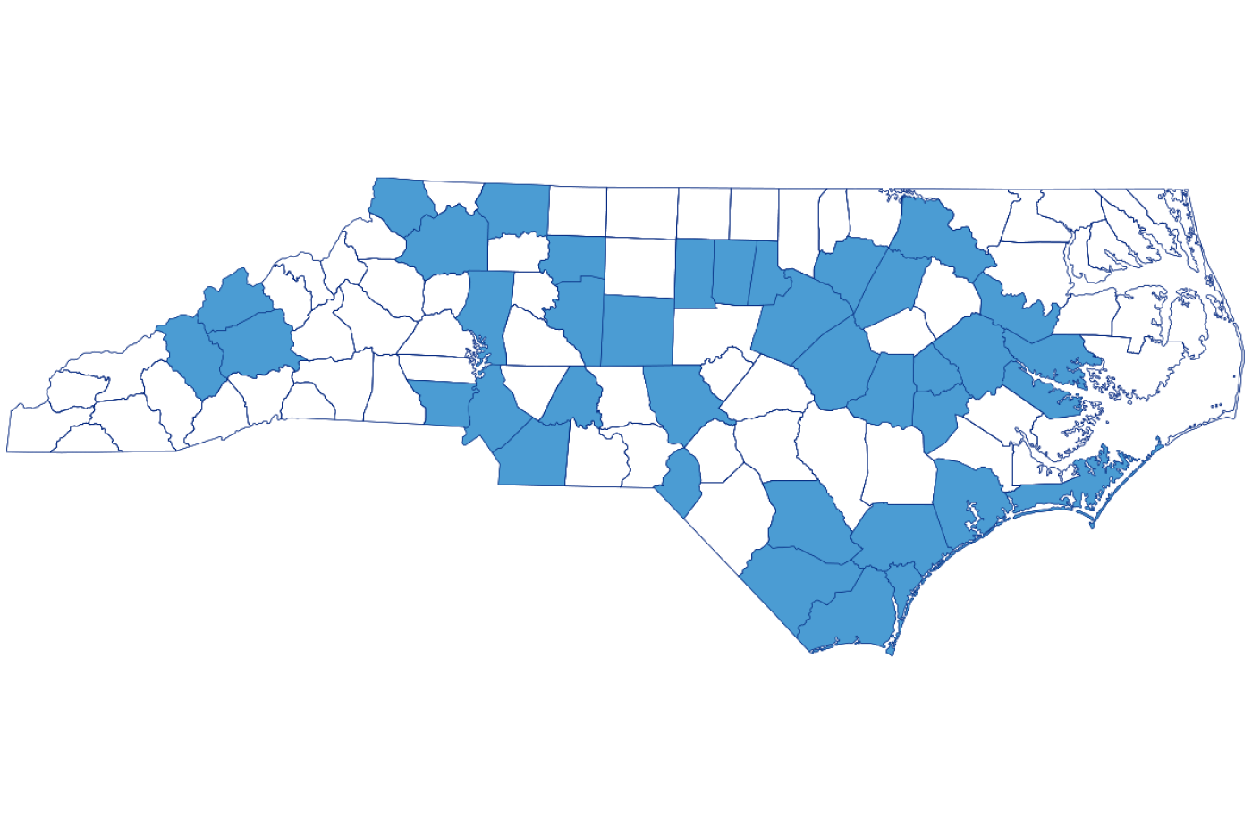 The Local Government Commission handled requests involving entities in the following counties: Alamance, Ashe, Beaufort, Bladen, Brunswick, Buncombe, Carteret, Columbus, Davidson, Durham, Forsyth, Franklin, Gaston, Greene, Halifax, Haywood, Iredell, Johnston, Lenoir, Madison, Martin, Mecklenburg, Moore, Nash, New Hanover, Onslow, Orange, Pender, Pitt, Randolph, Scotland, Stanly, Surry, Union, Wake, Wayne and Wilkes.
