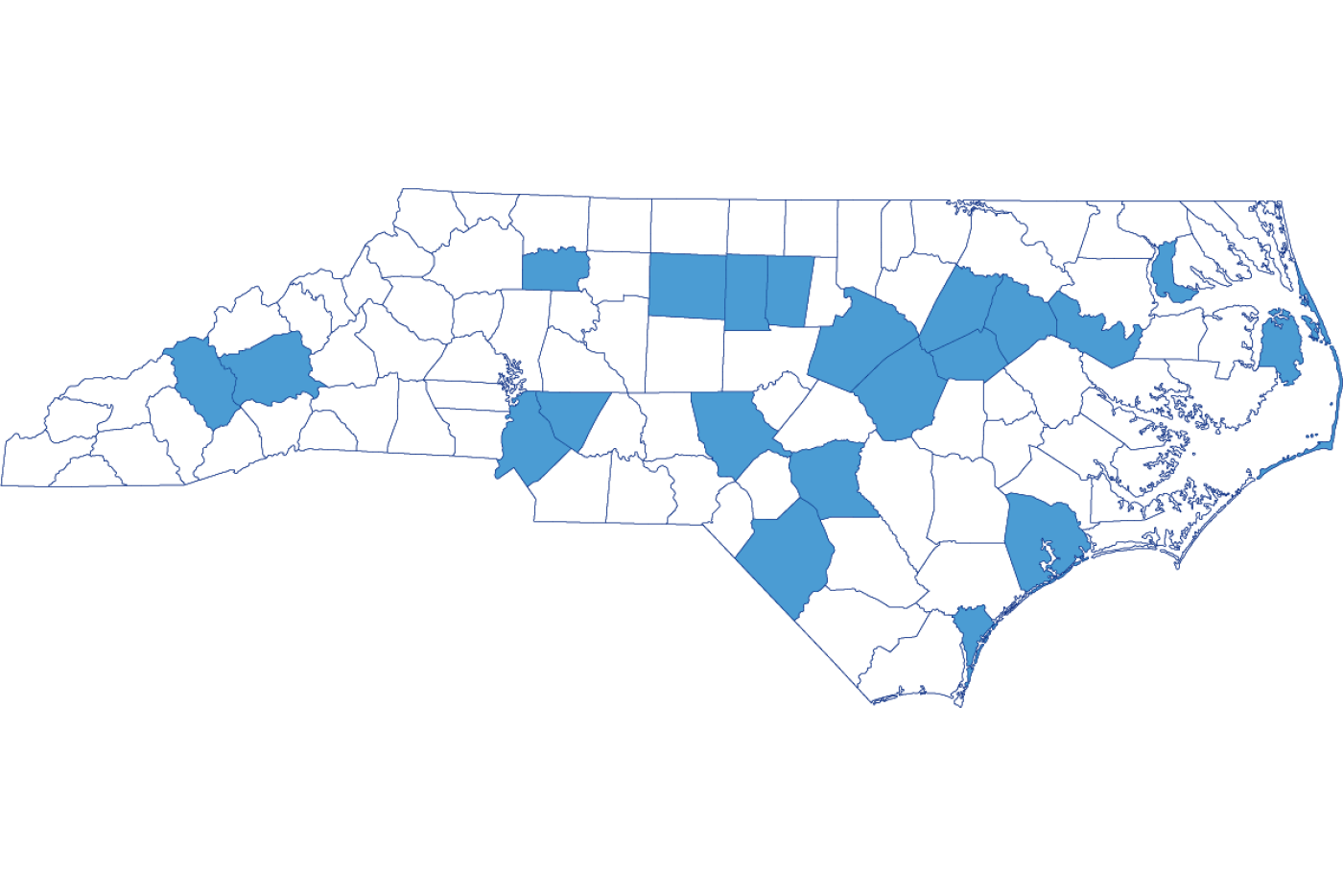 The Local Government Commission handled requests involving entities in the following counties: Alamance, Buncombe, Cabarrus, Chowan, Cumberland, Dare, Edgecombe, Guilford, Haywood, Johnston, Martin, Mecklenburg, Moore, Nash, New Hanover, Northampton, Onslow, Orange, Robeson, Wake, Wilson and Yadkin.