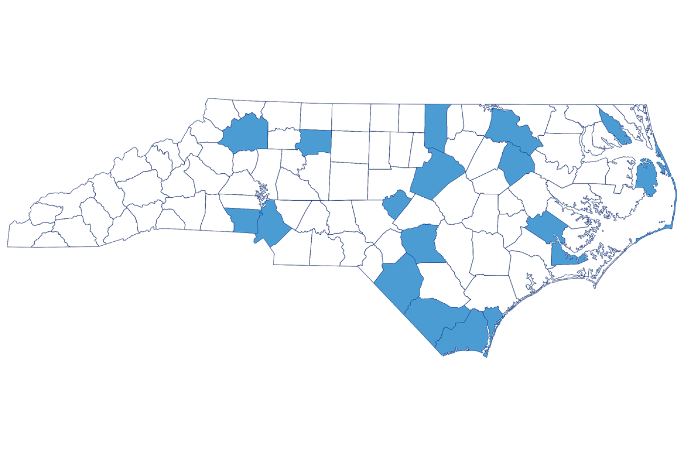 The Local Government Commission handled requests involving entities in the following counties: Brunswick, Columbus, Craven, Cumberland, Dare, Edgecombe, Forsyth, Gaston, Granville, Halifax, Lee, Mecklenberg, New Hanover, Pasquotank, Robeson, Wake and Wilkes