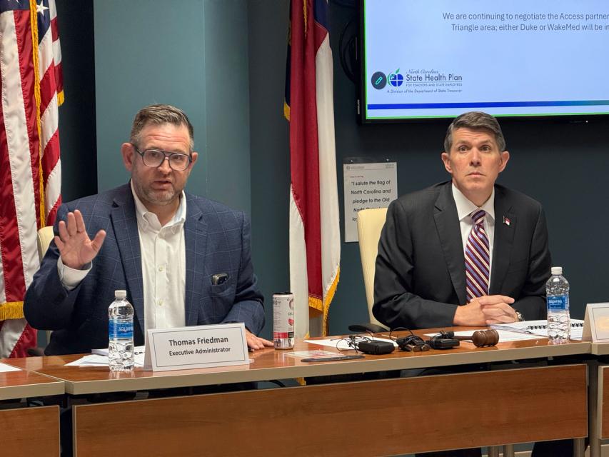 State Health Plan (SHP) Executive Administrator Thomas Friedman and Treasurer Brad Briner at the July 10, 2026 SHP Board Meeting.