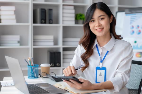 Businesswoman with paperwork